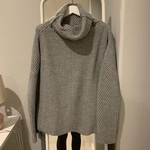 Maje grey color turtle neck wool blend sweater